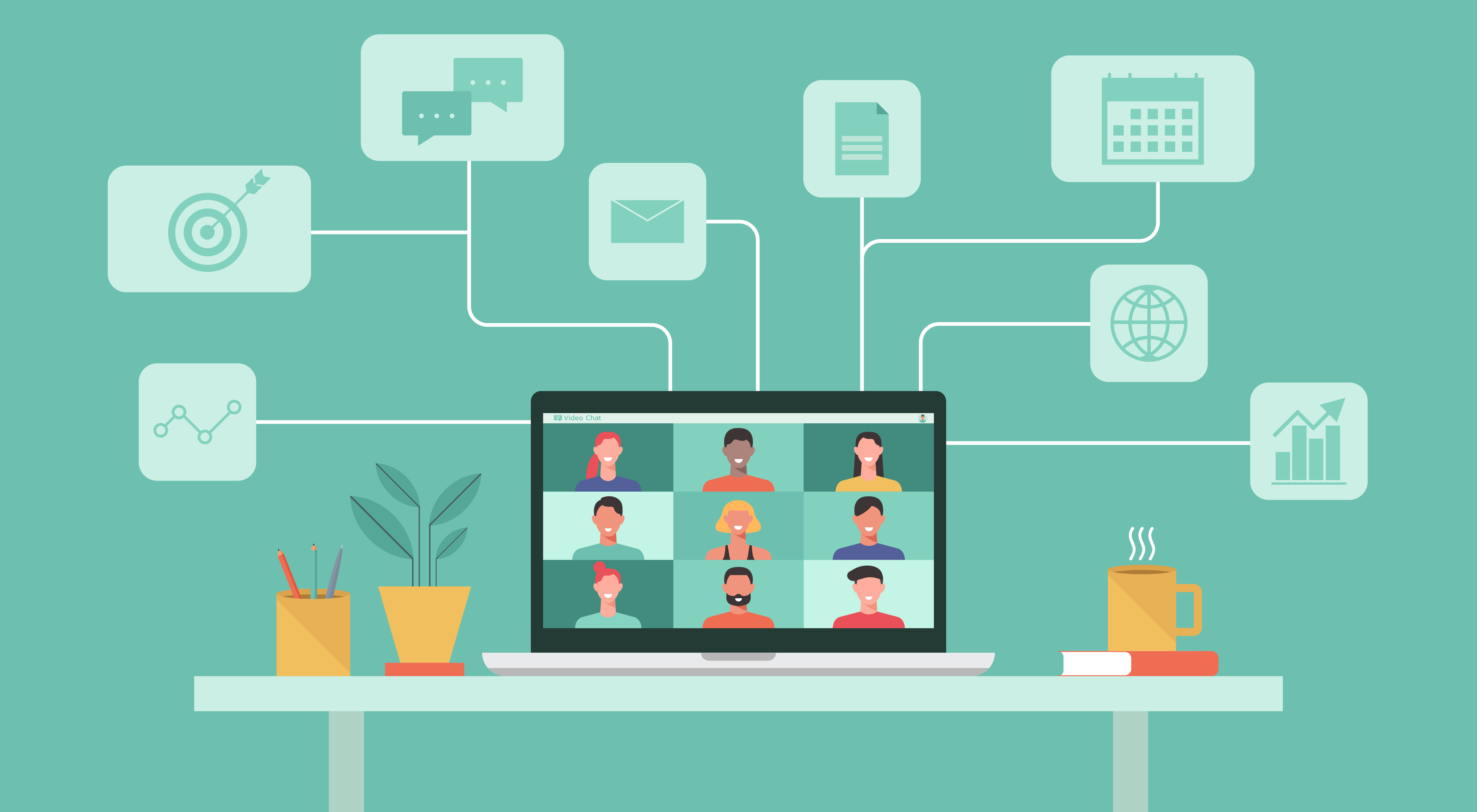Video call for employment networking on Zoom with talent search company